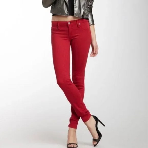 Blank NYC ~ Red low rise skinny jeans - Picture 1 of 7